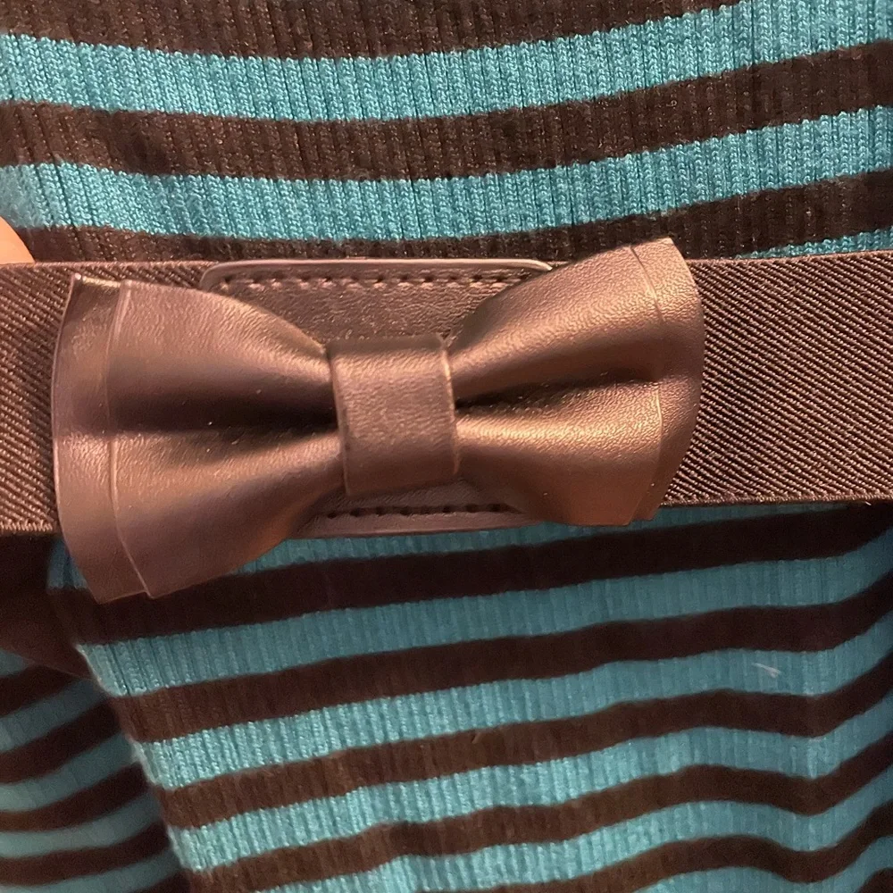 🐠2/$20 Candie’s Striped Teal Belted Dress